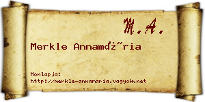 Merkle Annamária névjegykártya